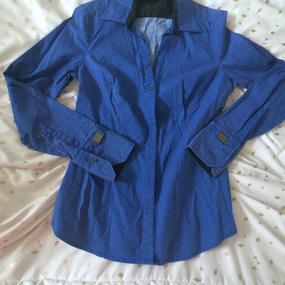 Express Design Studio Polka Dot Button Up Size S - Picture 4 of 7